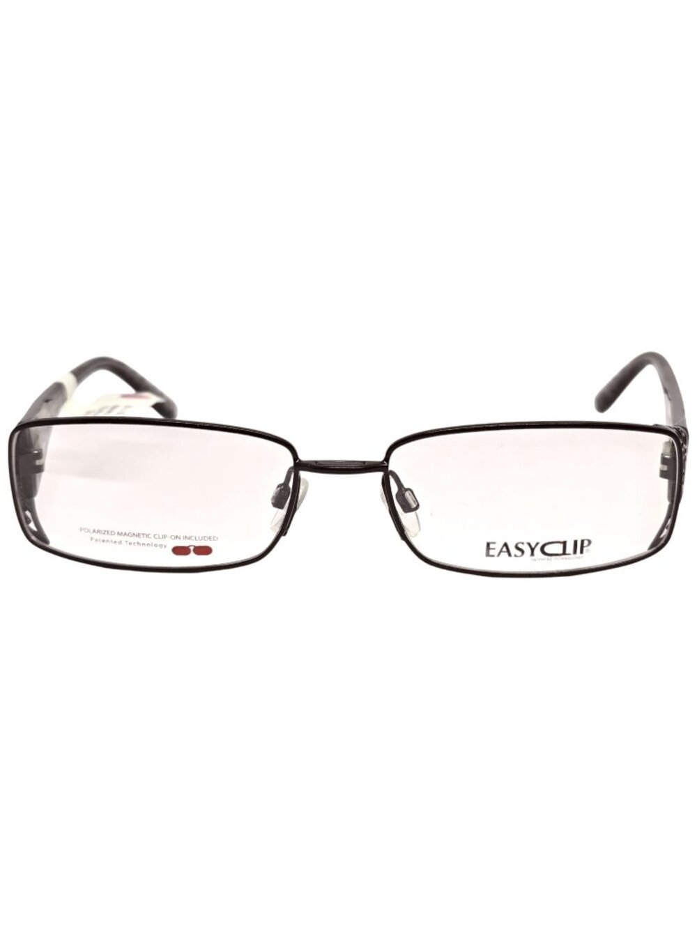 EasyClip T9922 90W Eyeglass Frames 55-17-135 Black Rectangle Magnetic Clip-On